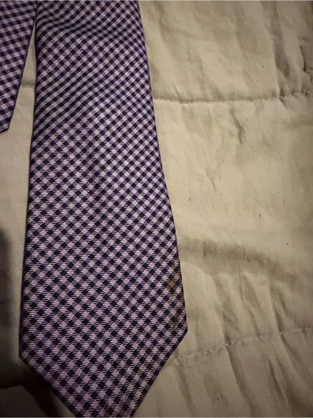 Merona Lavender and White Small Check Men's Tie